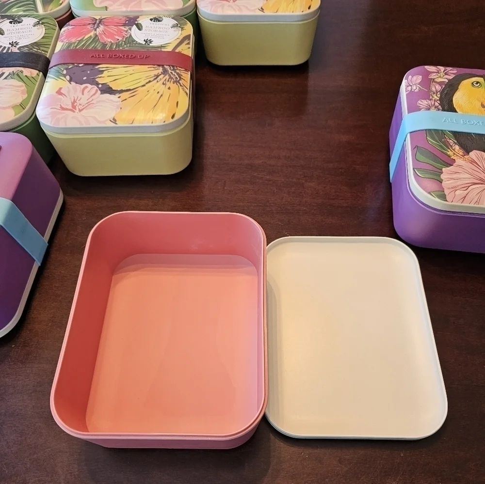 BAMBOO Storage Containers Eco Friendly Flaminggo Design